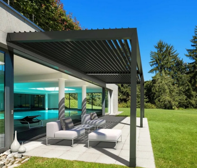 Wall mount aluminium pergola