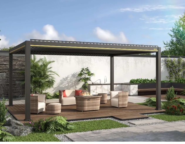 Electric/manual aluminum pergola